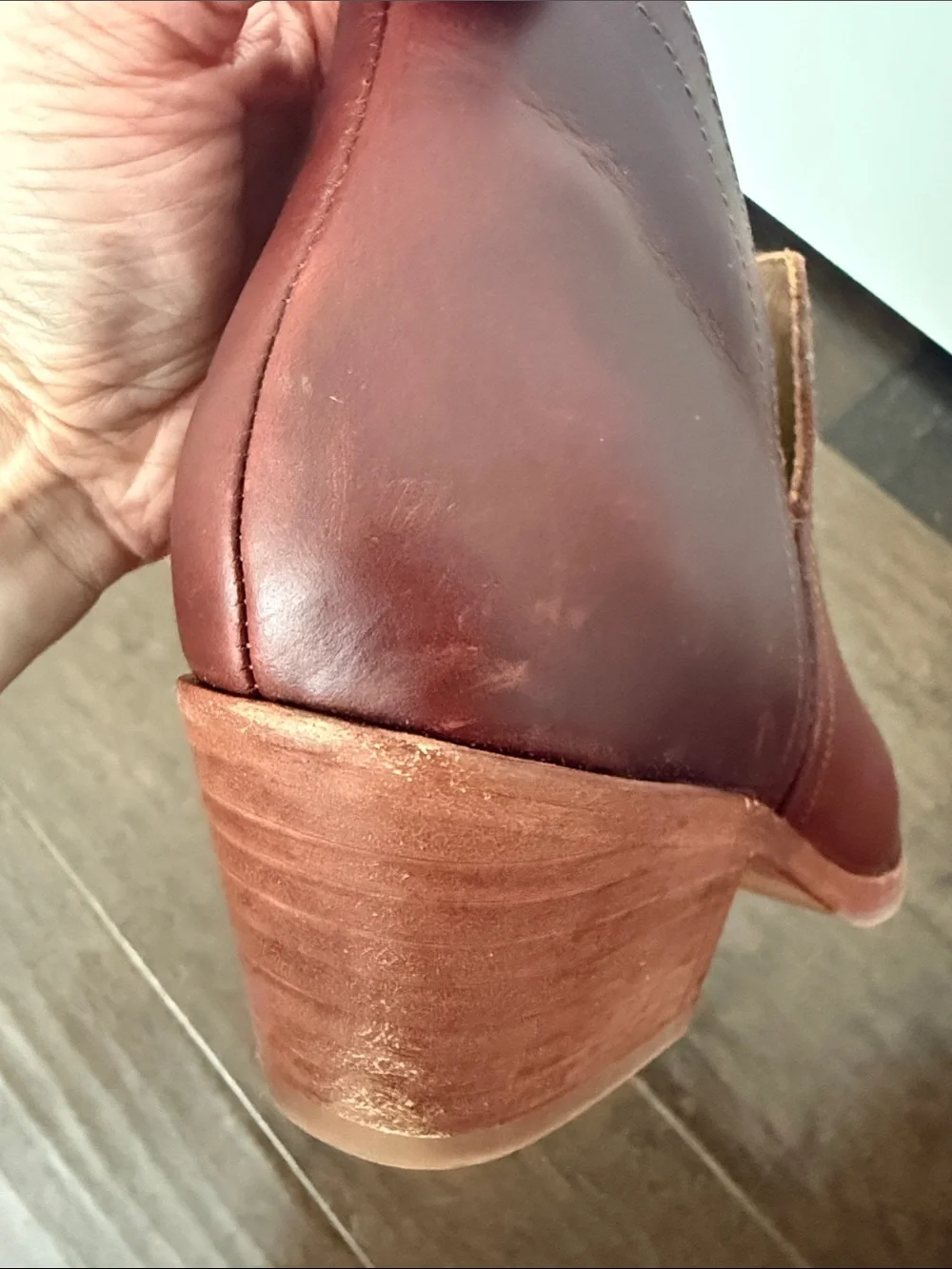 Nisolo Leather Slip-On Ankle Shoes in Burgundy